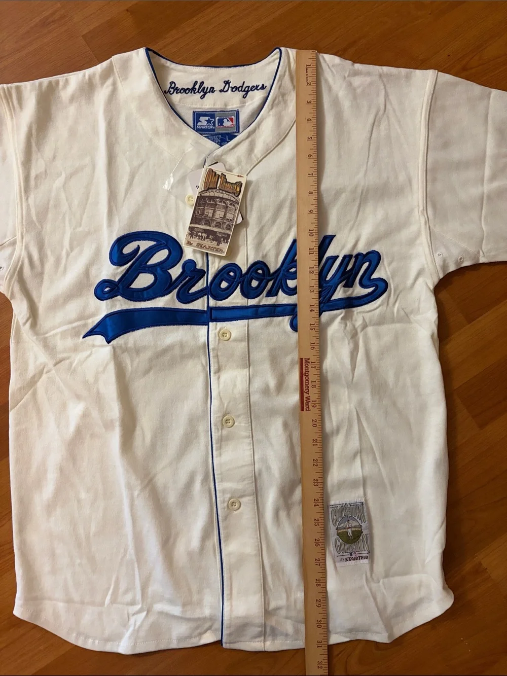 STARTER White and Royal Blue "Brooklyn" Baseball Jersey - Picture 13 of 14